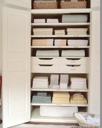 Organization clean up sale prep linen closet de-clutter